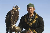 Kazakh eagle hunter in the Altai